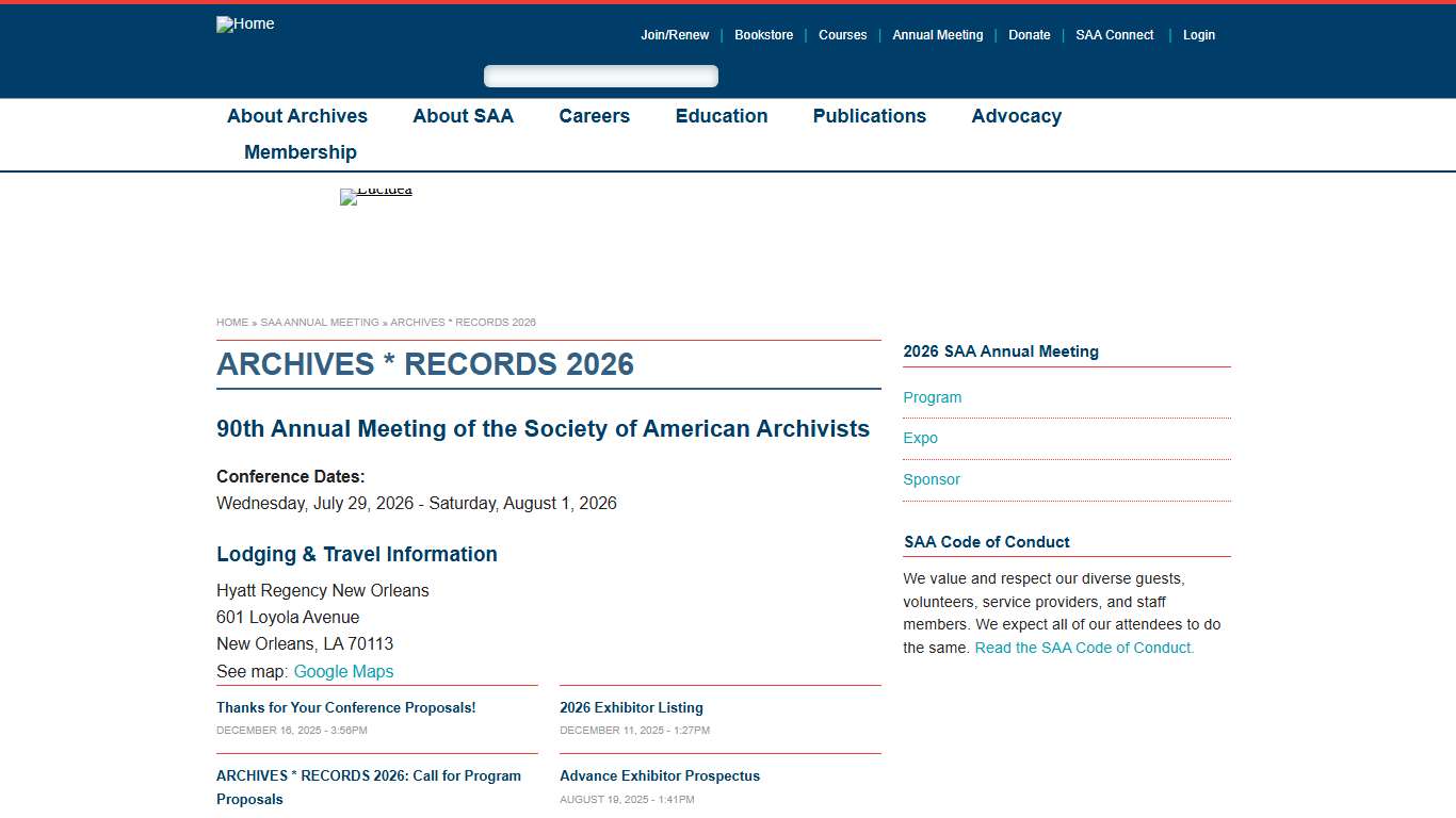ARCHIVES * RECORDS 2026 Society of American Archivists